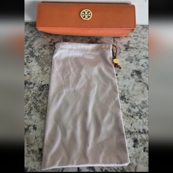 Tory Burch Glasses Case with Gold Logo